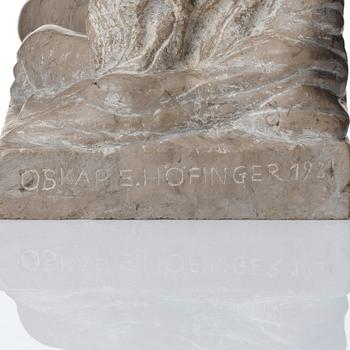 Oskar E. Höfinger, sculpture, stone. Signed and dated 1981.