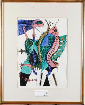 Max Walter Svanberg · SVANBERG, MAX WALTER. Handkolorerat tryck, sign.