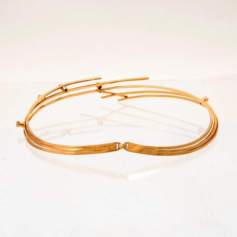 Halsband/Collier 18K guld med runda briljantslipade diamanter, L. Omélius Malmö 1960-tal.