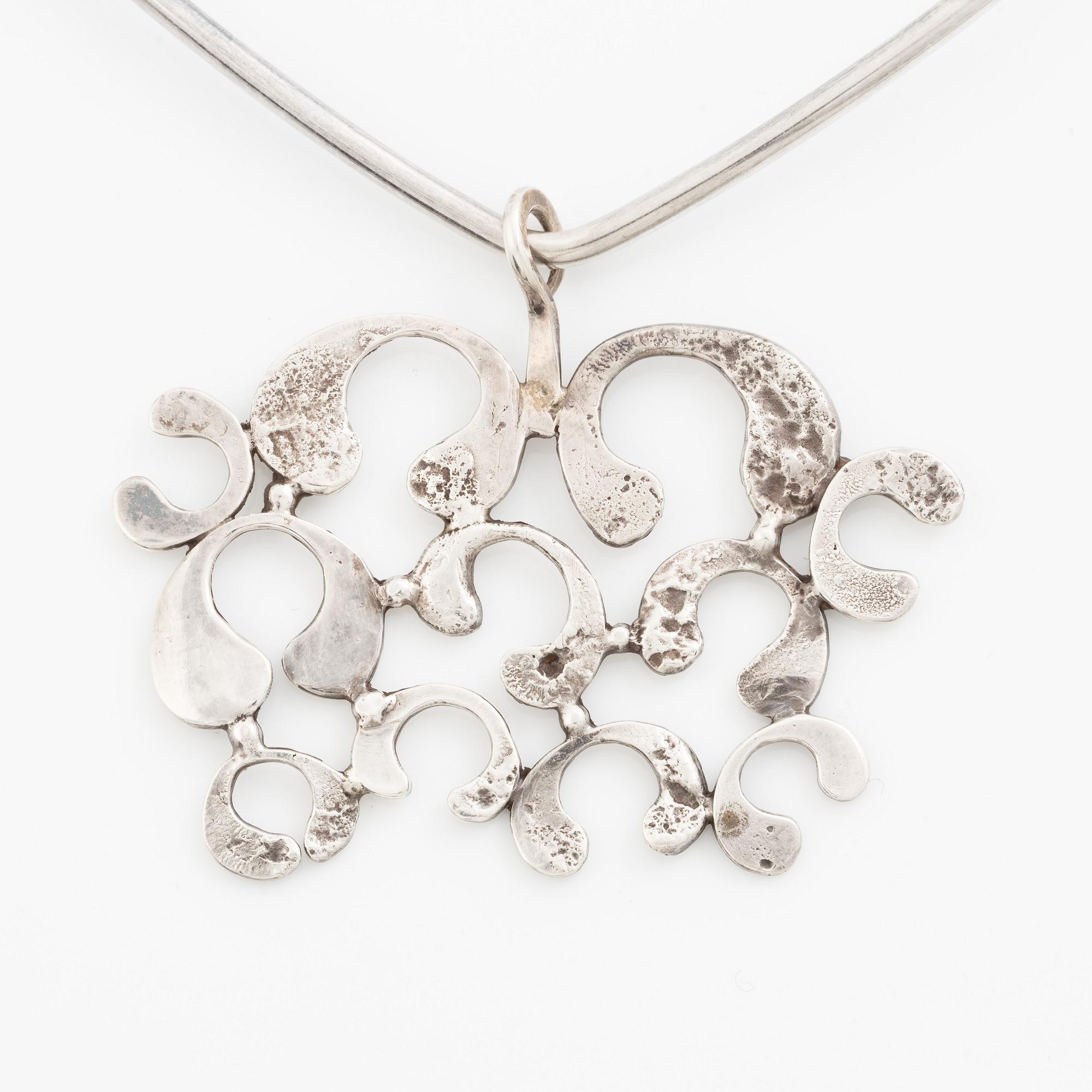 Inga-Britt "Ibe" Dahlquist, Neck ring with pendant, sterling silver,