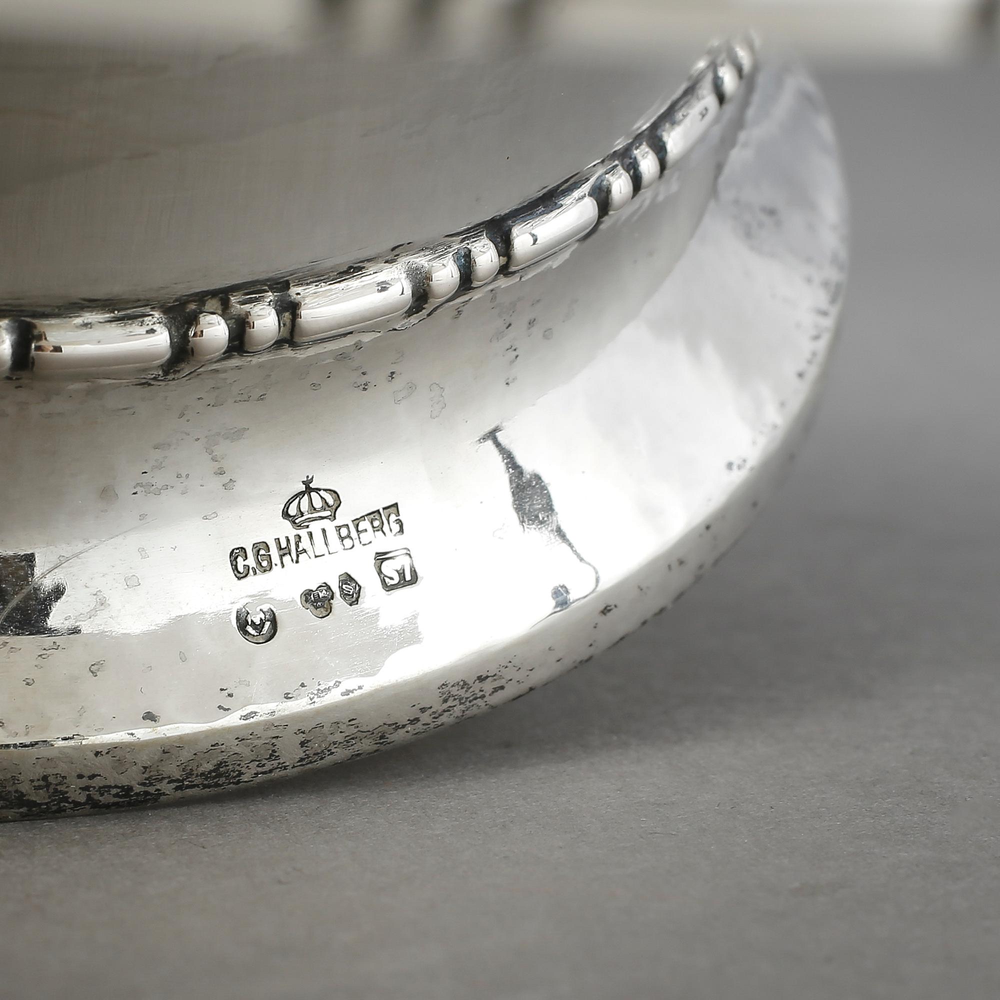 SKÅL, silver. CG Hallberg, Stockholm 1920. Vikt ca 573 gram.