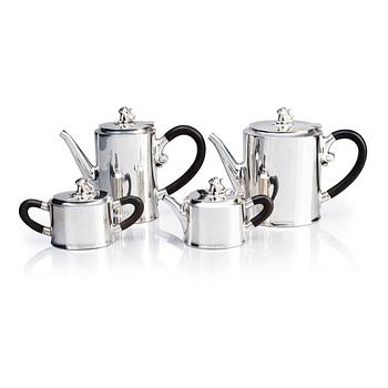 445. William Spratling, a four-piece silver tea- and coffee set, "Jaguar", mark of William Spratling Silver, Taxco Mexico circa 1956-60.