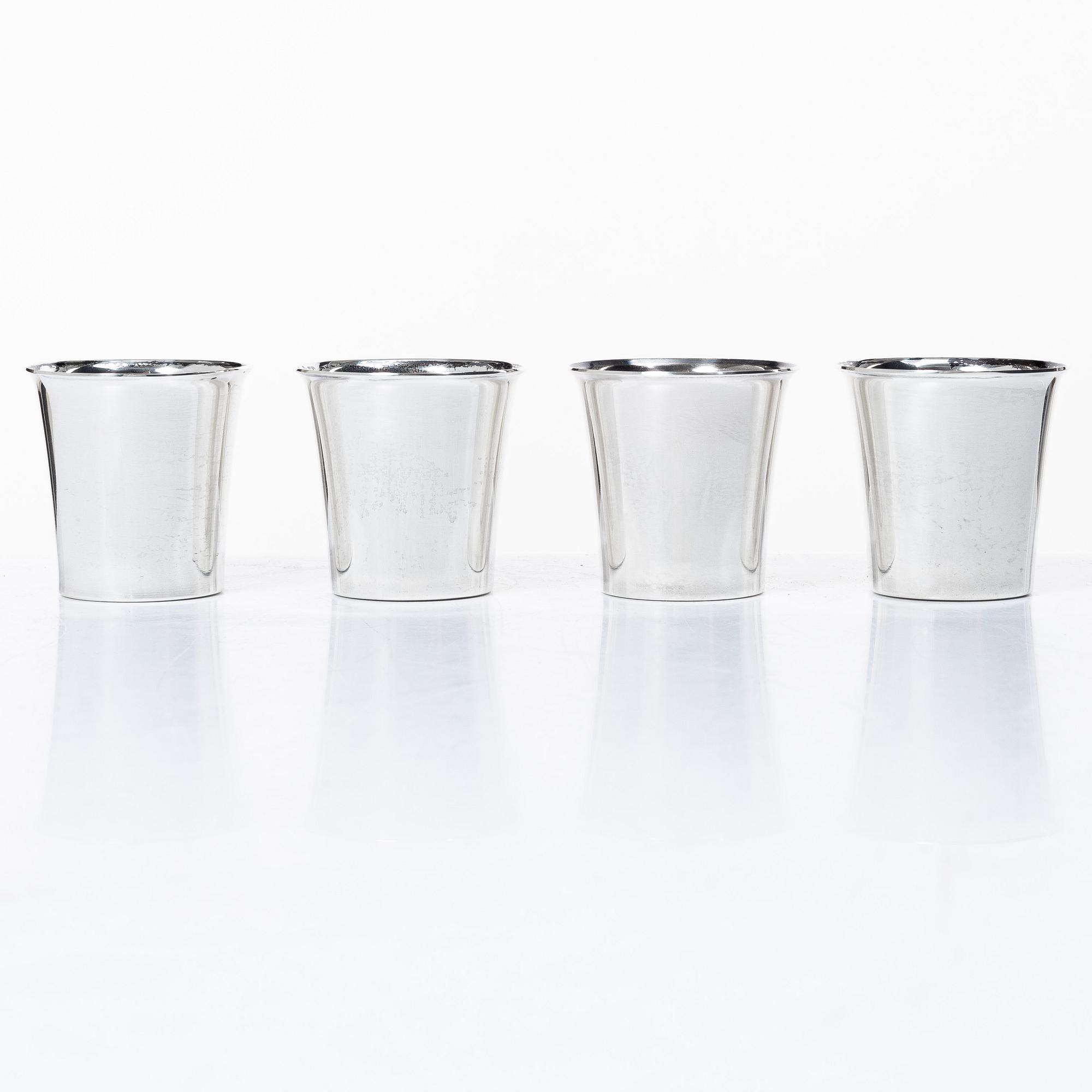 Four silver cups, Ray Urban, Stockholm 1956.