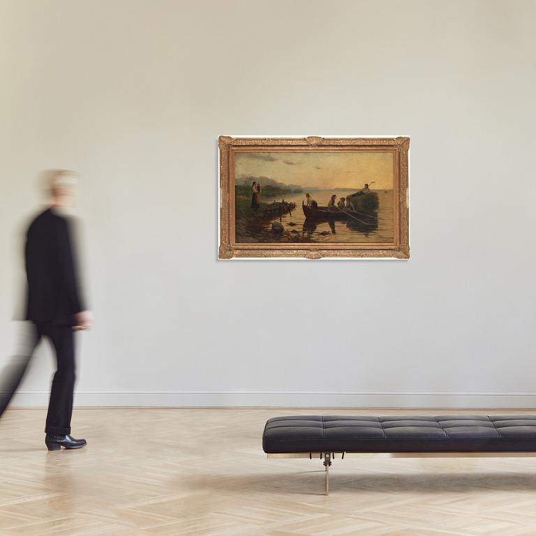 Hans Dahl, The hay boat is coming home.