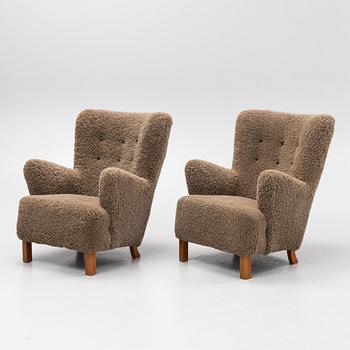 A pair of Danish Modern armchairs, Denmark, 1930's/40's.