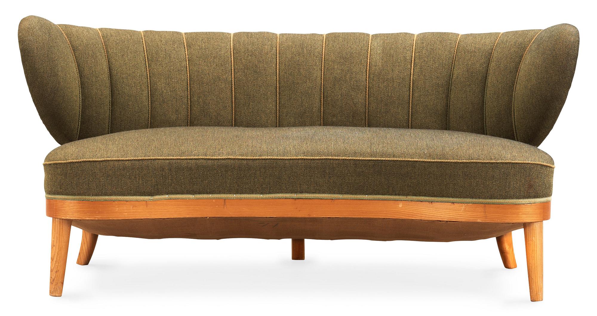 An Otto Schulz 'Schulz' sofa by Jio Möbler, Jönköping, Sweden 1940's-50's.
