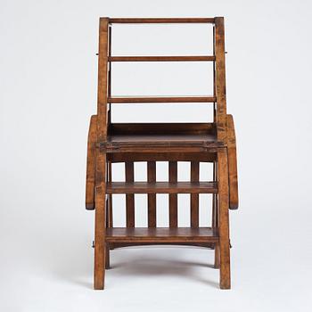 Axel Einar Hjorth, a stained birch library chair/-ladder, Nordiska Kompaniet, 1929, made to the crown prince Gustaf Adolf.