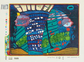 Friedensreich Hundertwasser, "Flucht ins all".