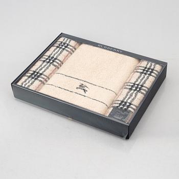 Burberry, a set of three towels.