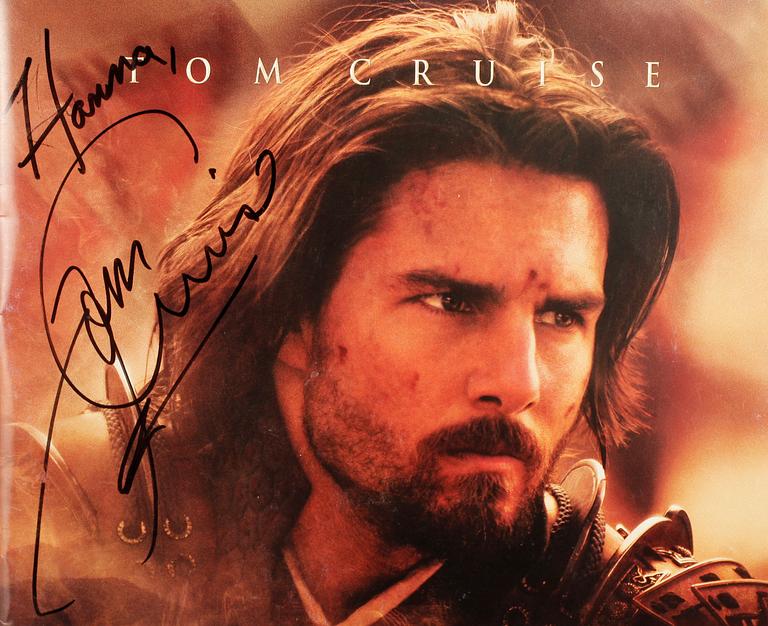 TOM CRUISE f. 1962, autograf på broschyr, Siste samurajen, 2003.