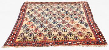 An antique Afshar rug, c 179 x 138 cm.