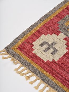 Anna-Greta Sjöqvist, rug, flat weave, approx. 215 x 152 cm, signed AGS.