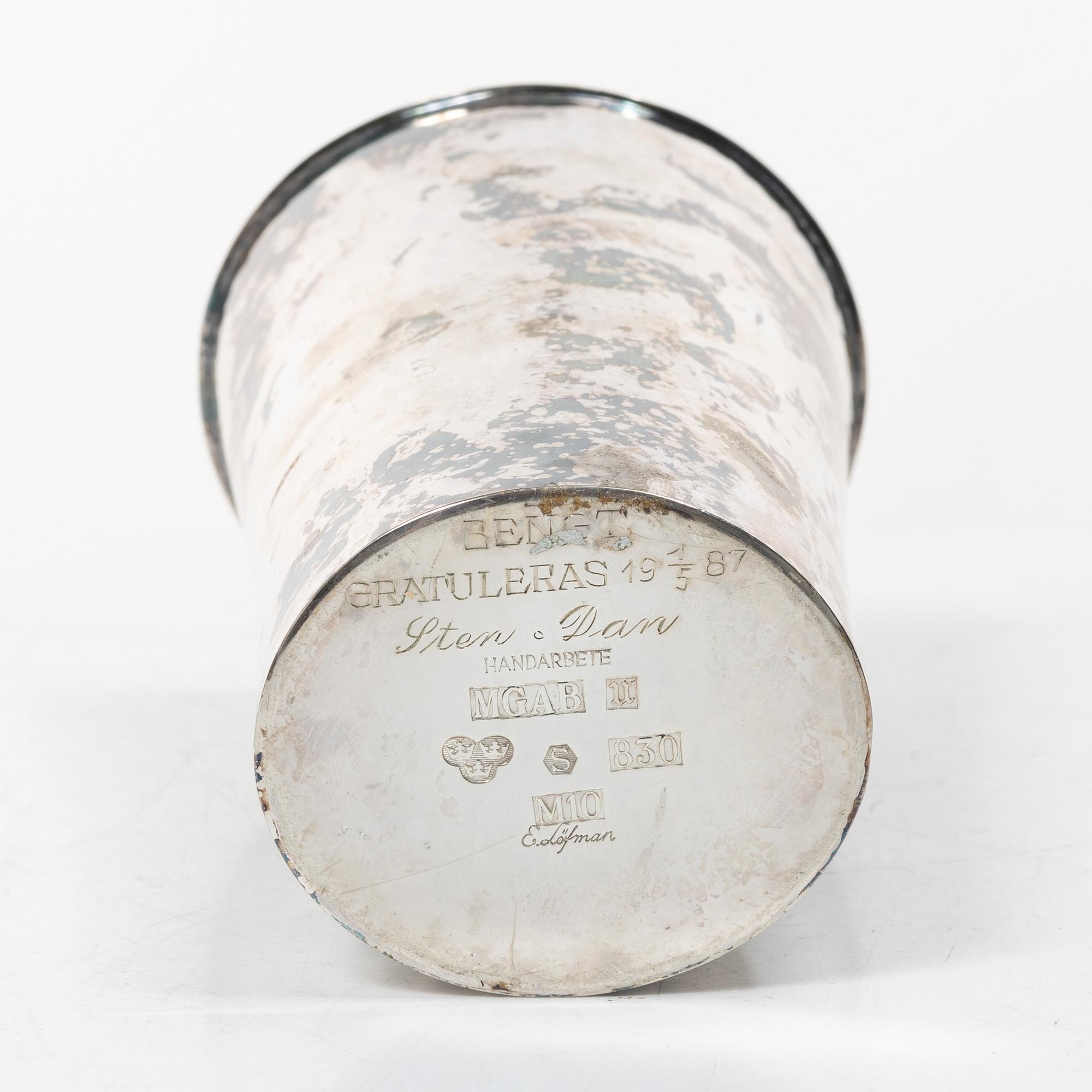Eric Löfman, Vase, silver, MGAB, Uppsala 1986.