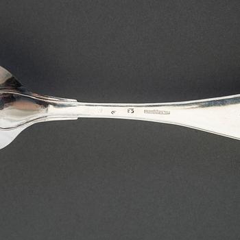 4 + 13 18th and 19th century silver spoons.