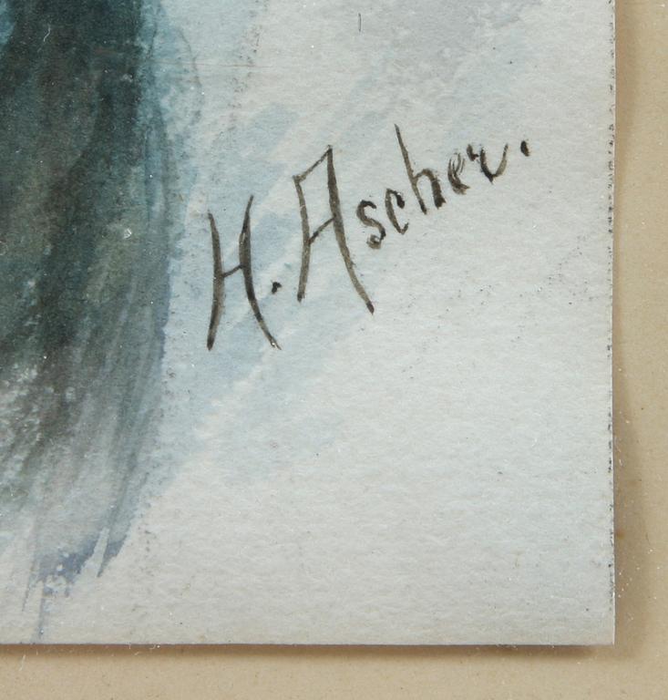 OKÄND KONSTNÄR, akvarell, sign. "H ASCHER".