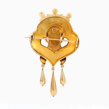 BROSCH, 18K guld, John Petterssons Eftr Juvelerar Ab, Stockholm, 1918. Vikt ca 8g.