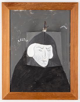 ERNESTO TATAFIORE, mixed media on panel. Signed Tatafiore.