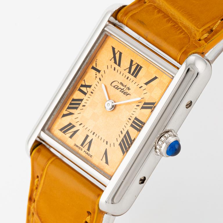 must de Cartier, Tank, armbandsur, 22 x 22 (29,5) mm.