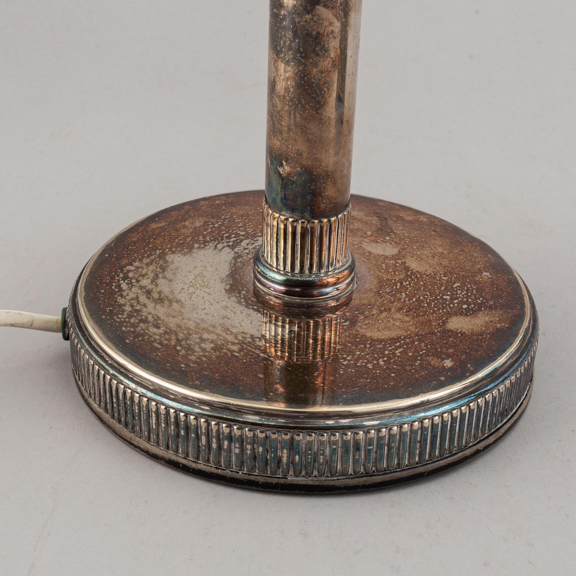 Two table lampa, onyx and plate, 20th century.