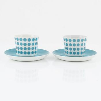 Coffee cups with saucers, porcelain, Arabia, Finland (17 pieces).