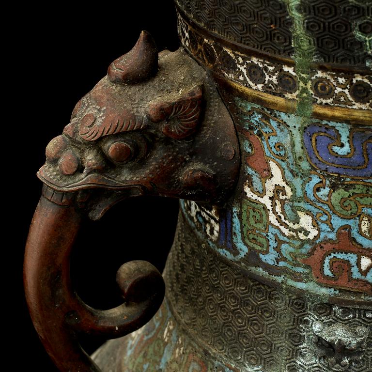 URNA, cloisonne, Kina, 1900-tal.