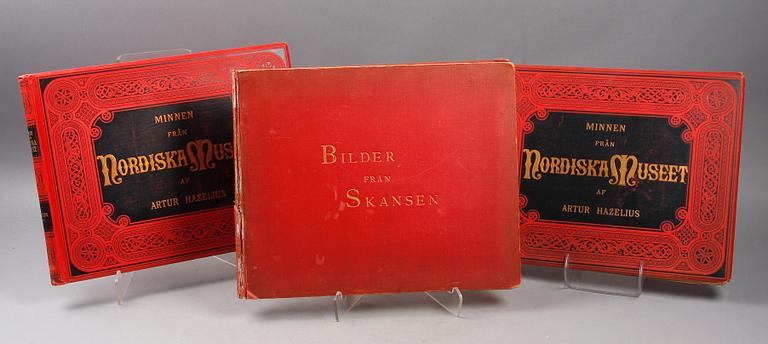 BÖCKER, 3 st. Bilder från skansen resp Minnen från Nordiska museet.