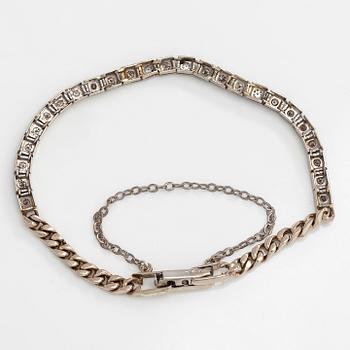 Rannekoru, 14K valkokultaa, 8/8 hiottuja timantteja.