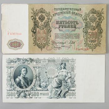 PARTI RYSKA SEDLAR, 1909, 1910, 1912 och 1917.