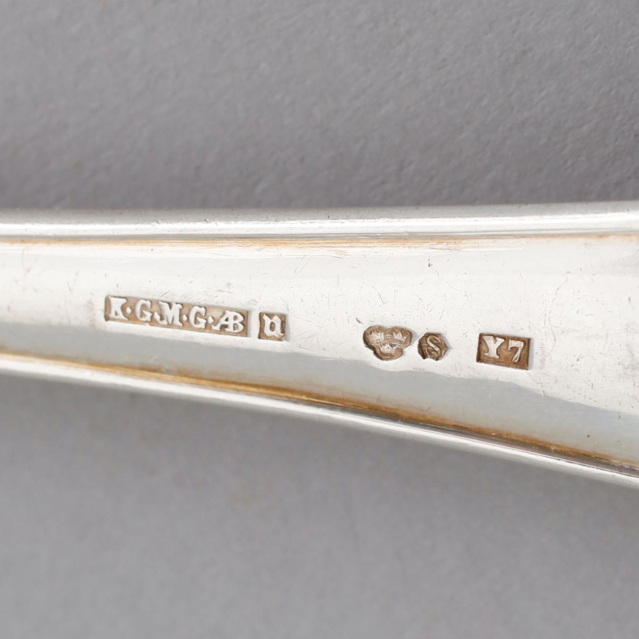 BESTICK, 14 delar, silver, svenska stämplar, 1930-tal. Vikt ca 756 gram.