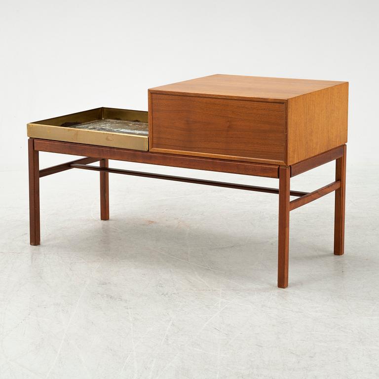 A teak and brass flowerstand with drawers by Myrstrand & Engström, 1960's.