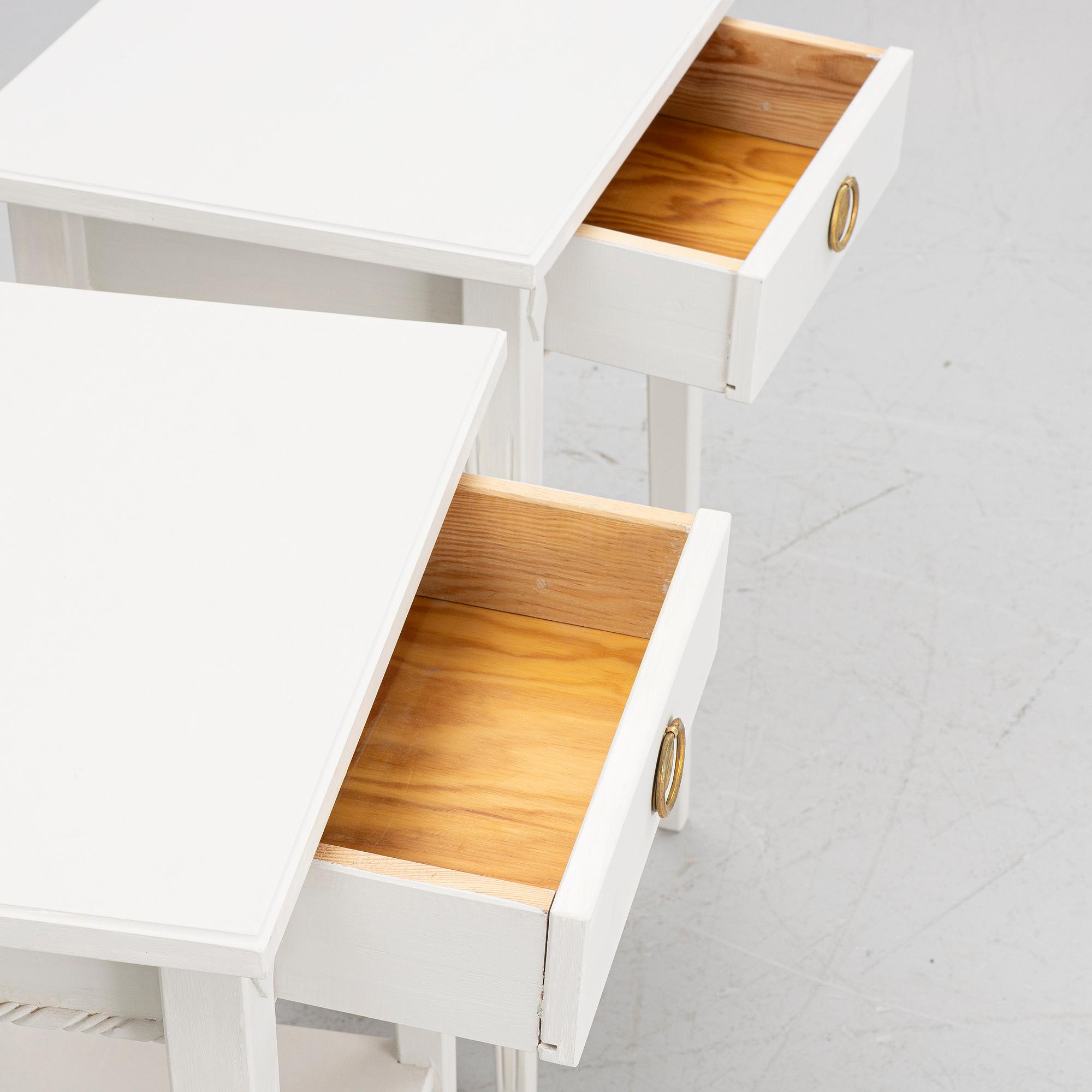 Bedside tables, a pair, Gustavian style, contemporary manufacture.