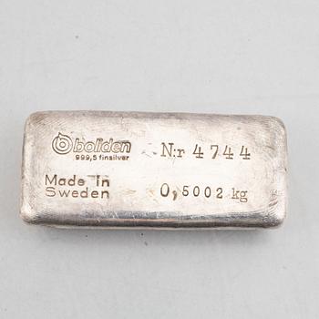 Silvertacka, Boliden, 999,5 finsilver.