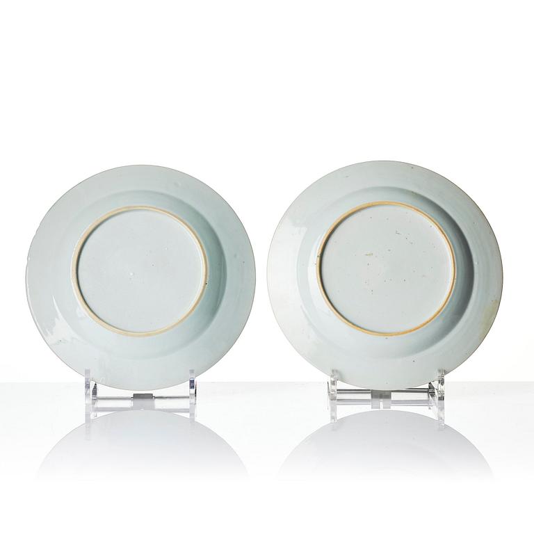 A set of 12 famille rose dishes, Qing dynasty, Qianlong (1736-95).
