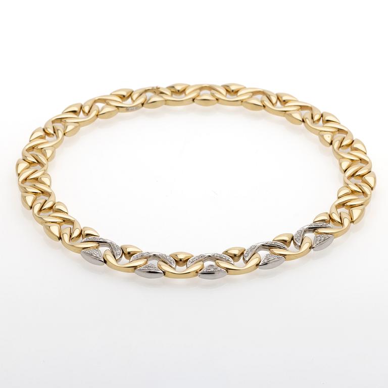 Collier, 18K guld med briljanter, Chiampesan, Italien.