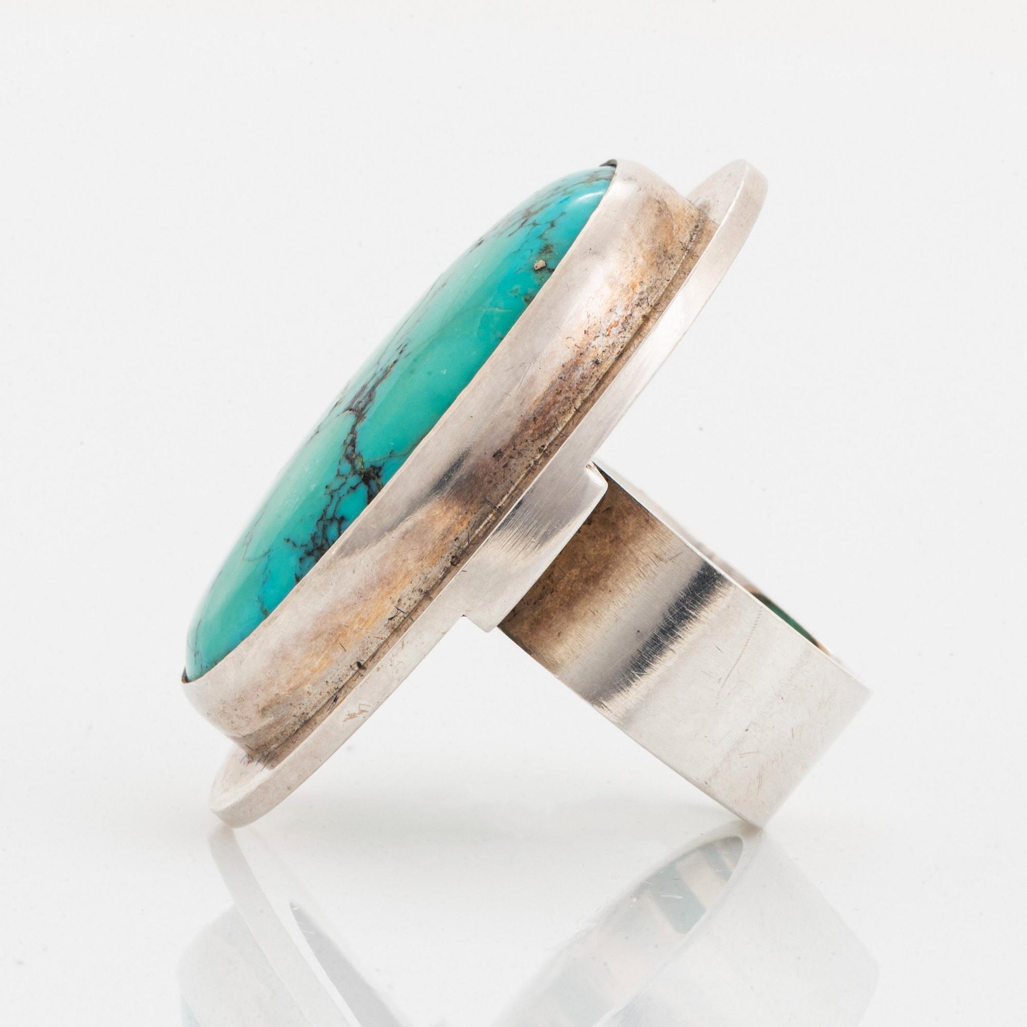 Cecilia Johansson ring silver med turkos sten.