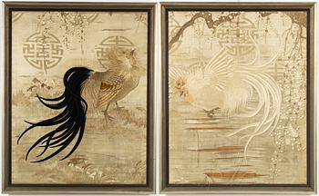 Two Chinese silk embroideries, first half of the 20th Century.