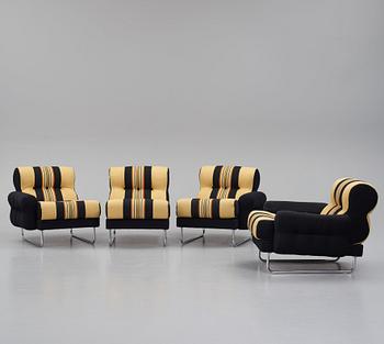 Jan-Eric Bengtsson, a modular sofa and easy chair, 'Bossanova', for Scapa Industri AB, Sweden 1970s.