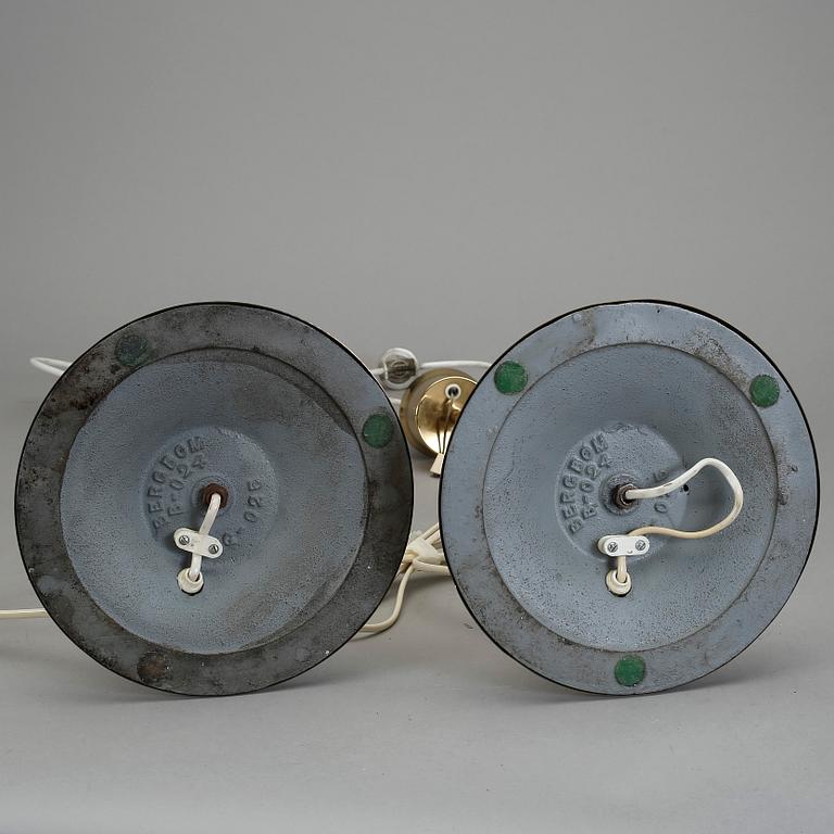 BORDSLAMPOR, ett par. Bergboms, 1960-/70-tal.