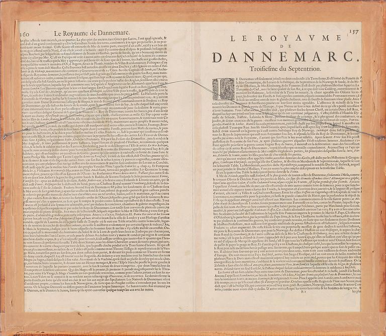KARTA, kolorerad etsning, Danmark, 1700-talets andra hälft.
