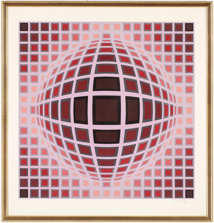 VICTOR VASARELY, färglitografi, signerad o numrerad 105/275.