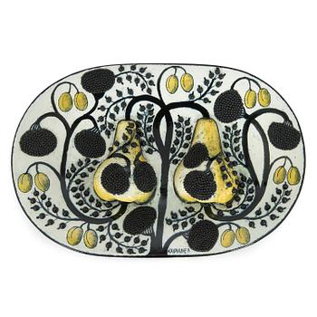 Birger Kaipiainen, a ceramic dish, signed Kaipiainen Arabia.