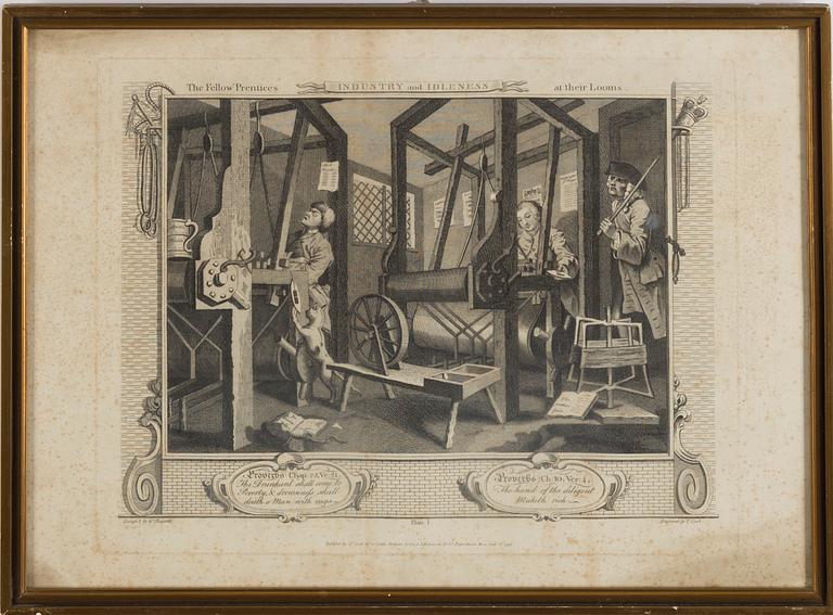 WILLIAM HOGARTH, after, engravings, 2, around 1800.