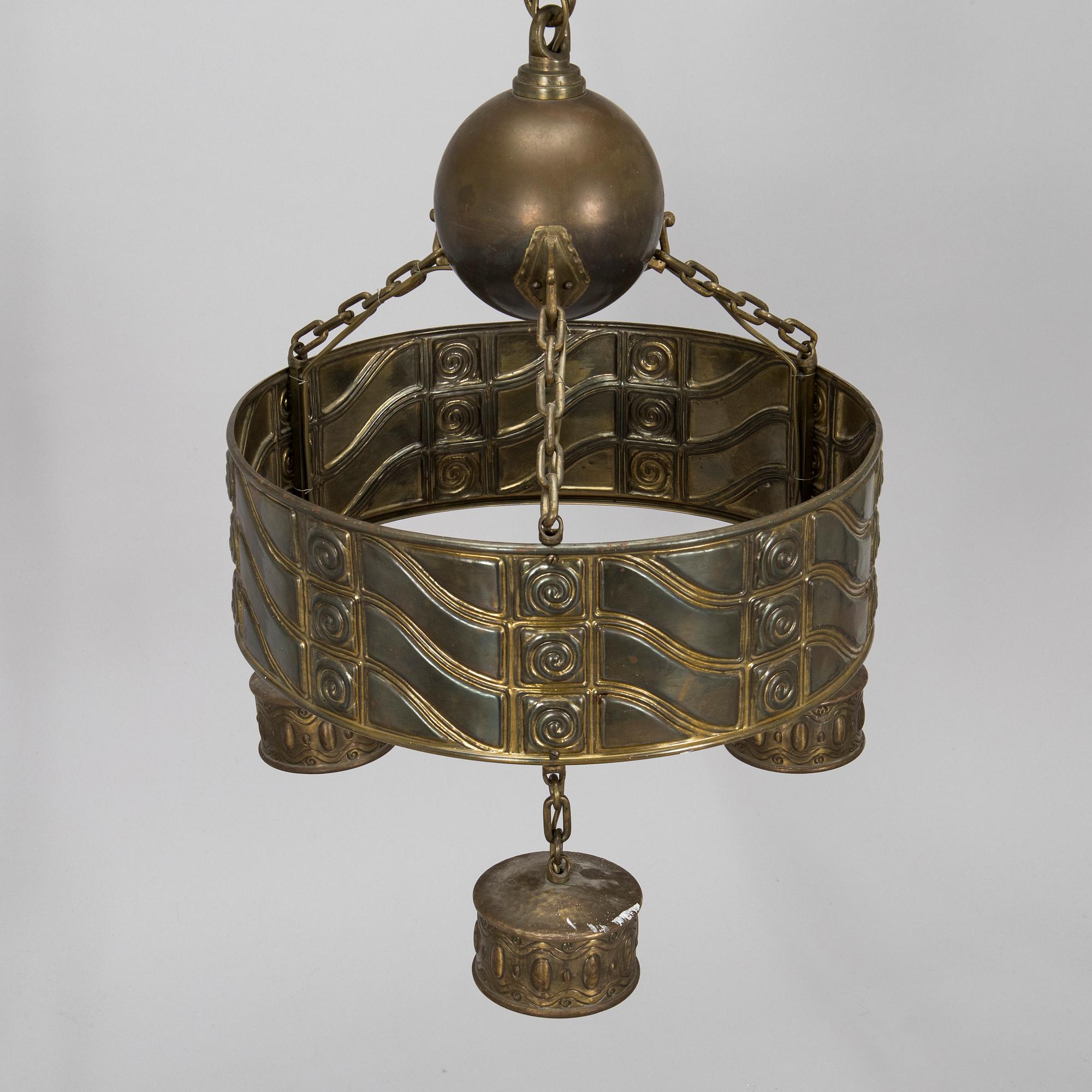 A Jugend style ceiling lamp, circa 1900.