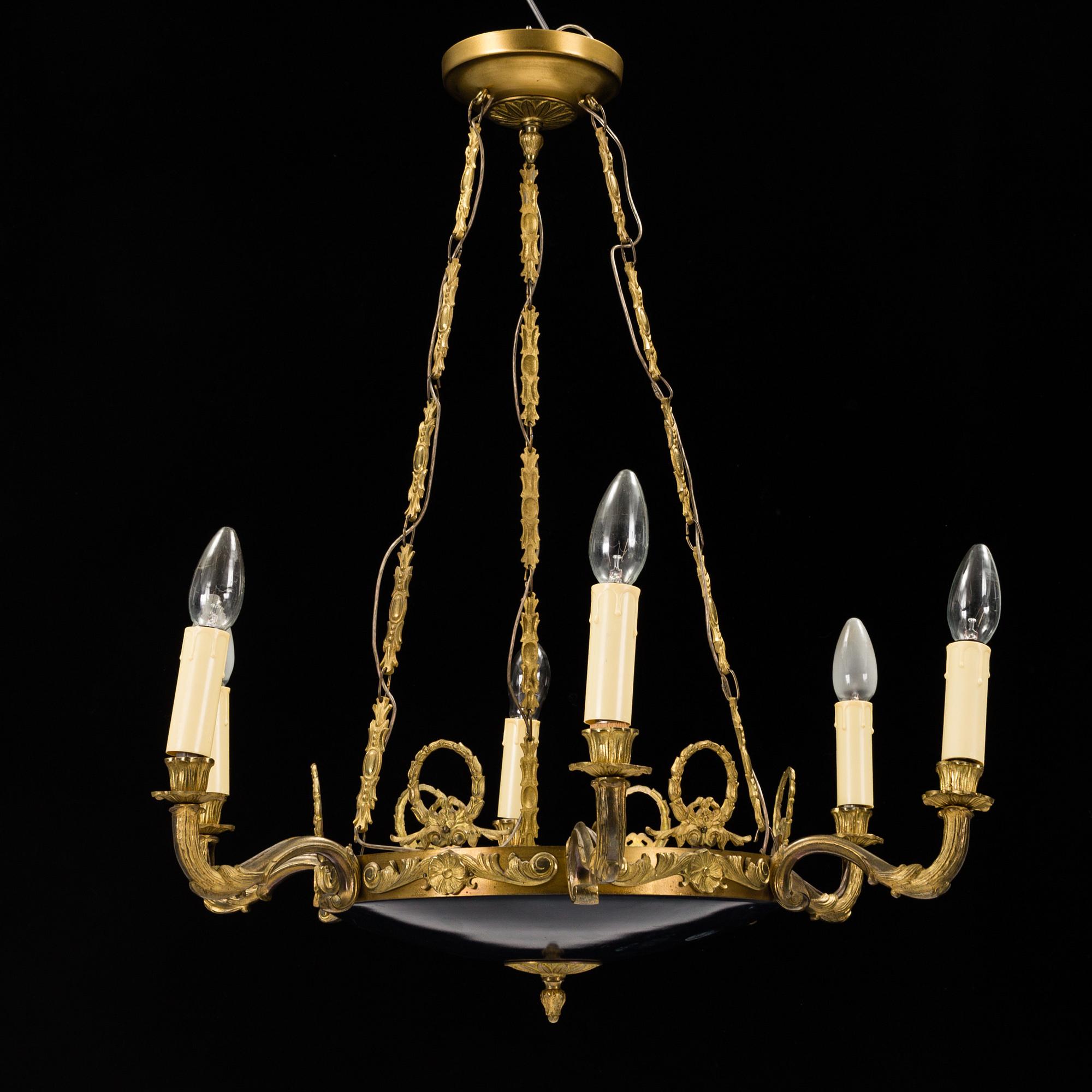 A Karl Johan-style ceiling lamp mid 20th century.