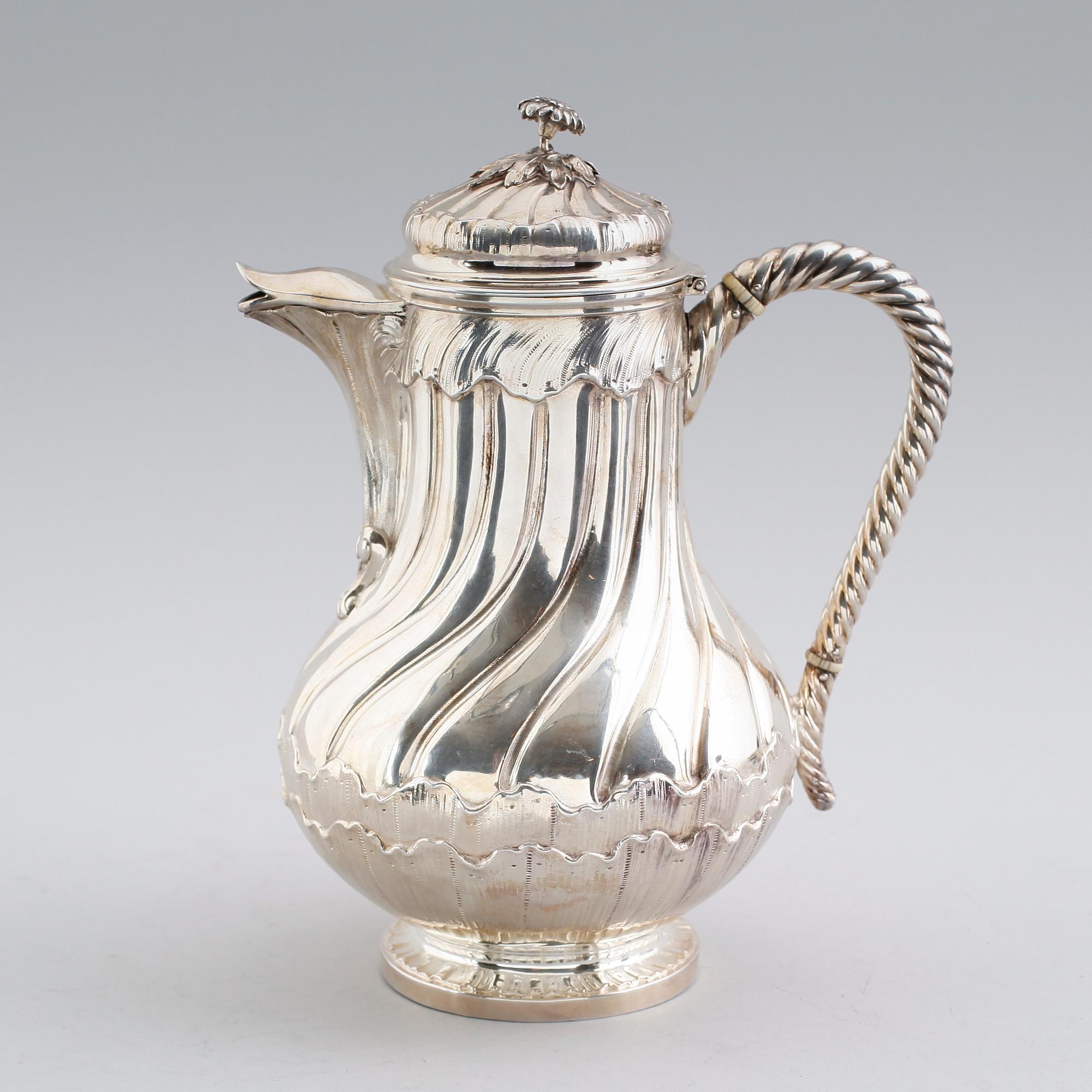 KAFFEKANNA, silver, Odiot a Paris, efter 1838. Vikt ca 669 gram.