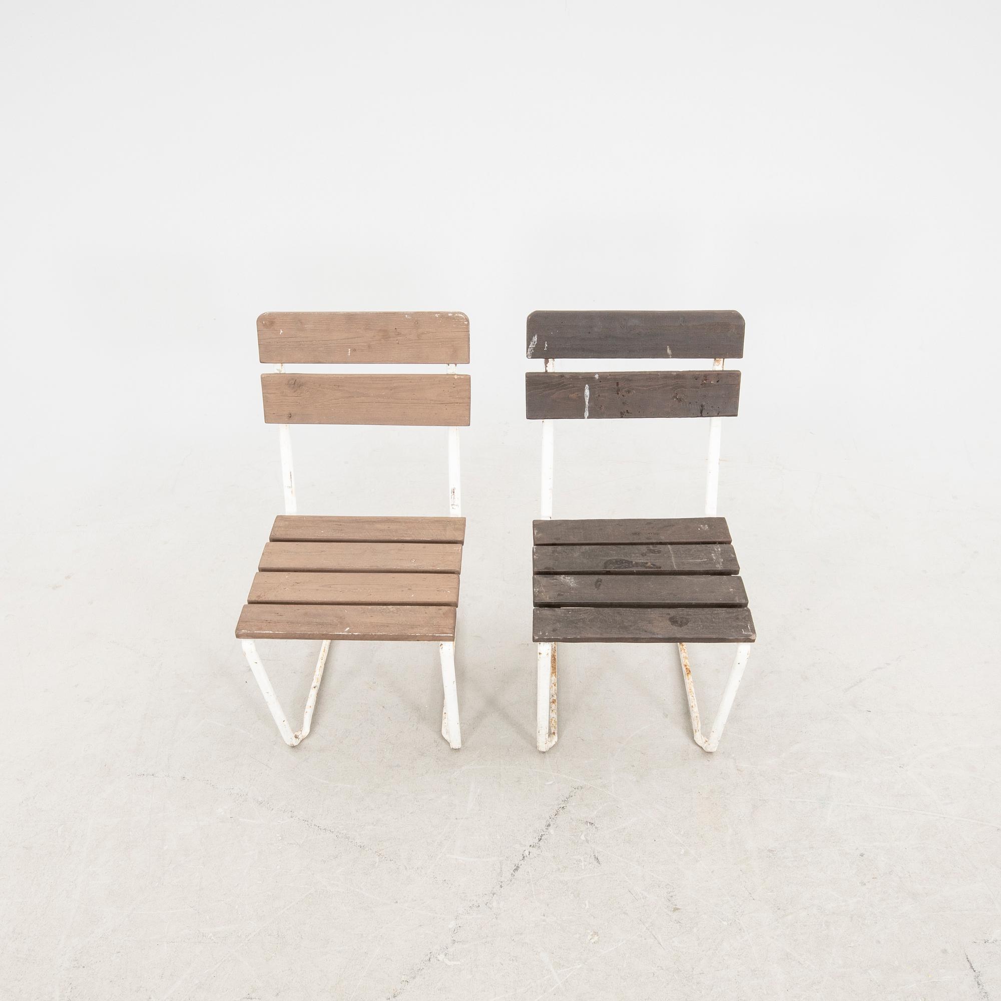 Karmstolar ett par samt stolar ett par Grythyttan 1900-talets mitt.