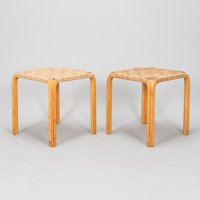 Alvar Aalto, a pair of 1970s 'Y61' stools for Artek.