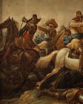 Jan van Huchtenburg Attributed to, Cavalry battle.