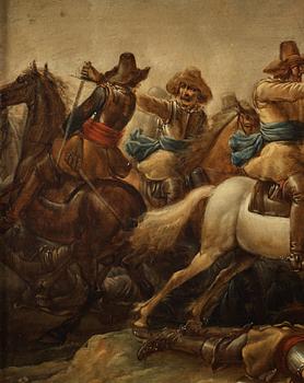 Jan van Huchtenburg Attributed to, Cavalry battle.