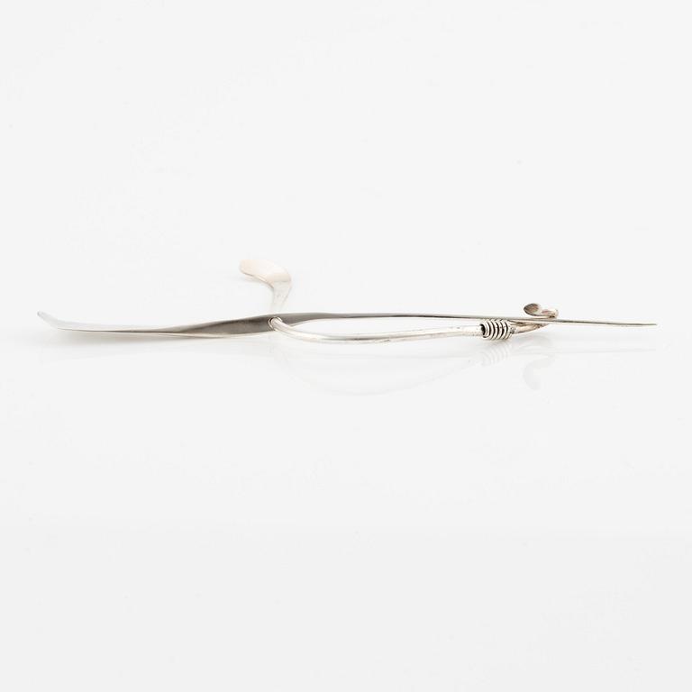 Vivianna Torun Bülow-Hübe, a brooch, silver, excecuted in her own studio, most likely 1950's.